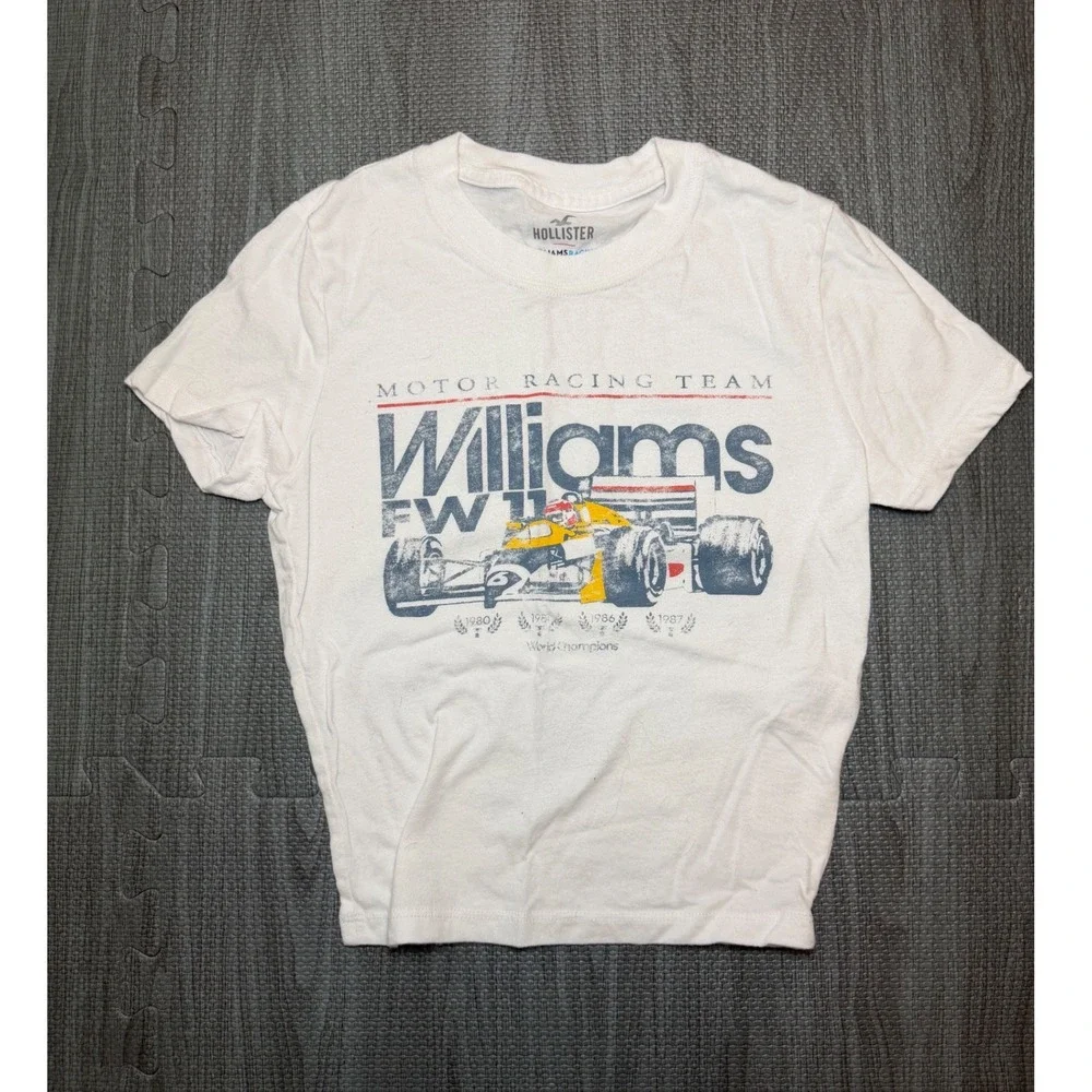 Hollister Williams Racing FW11 Motor Racing Team Graphic Tee White Kids XS